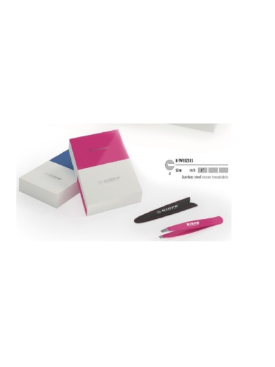 Pinzetta inox punta obliqua colori assortiti