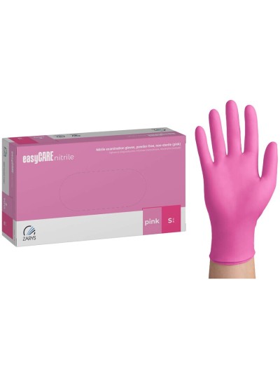 Guanti in nitrile rosa 100pz