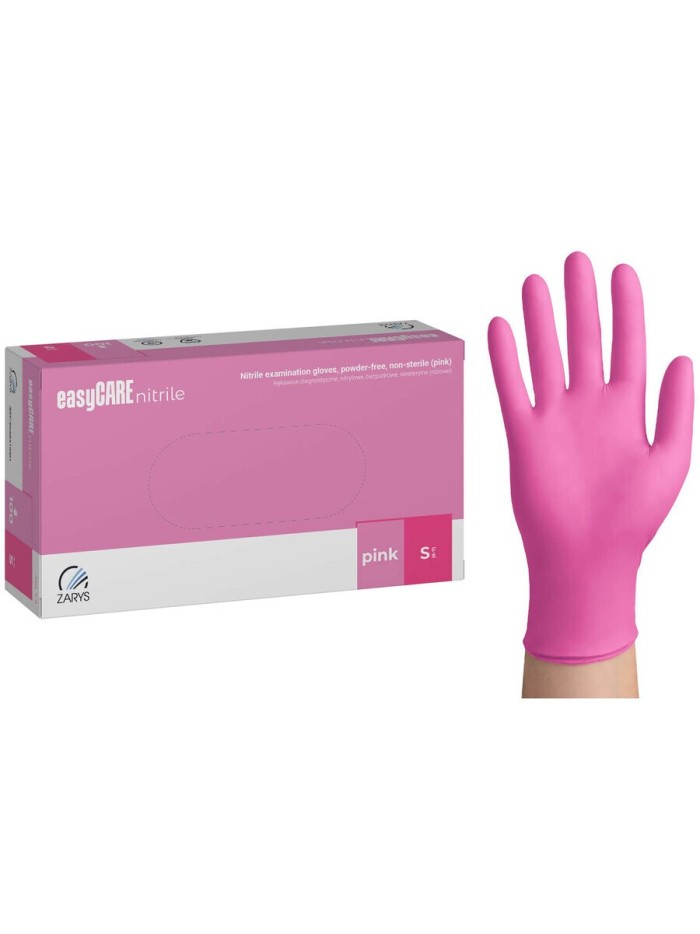 Guanti in nitrile rosa 100pz