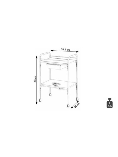 Carrello Simo con cassetto in acciaio